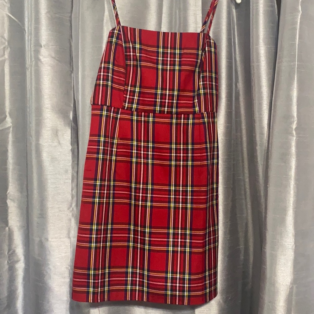 Red plaid dress